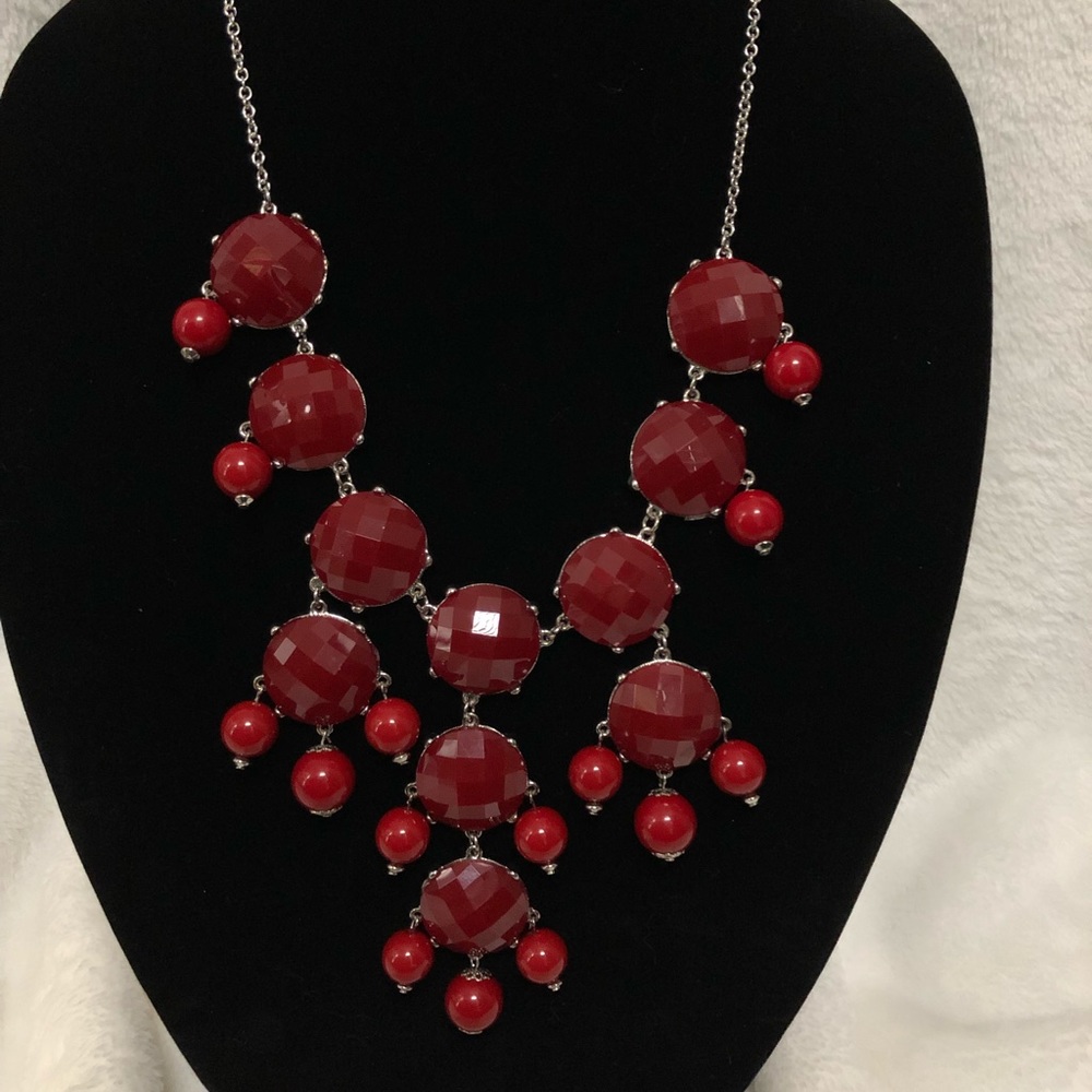 Dark red/red two tone bubble necklace